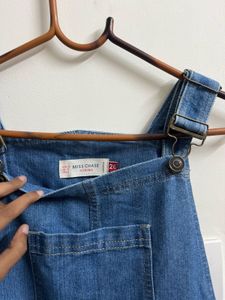 Women Blue Solid Slim Fit Dungarees Fixed Price