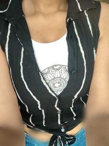 Striped Tie-Front Top