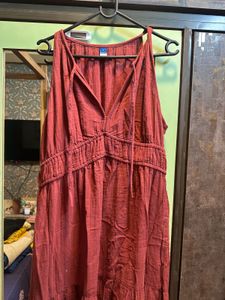 Old Navy Fit &amp; Flare Crinkle Gauze Maxi Dress