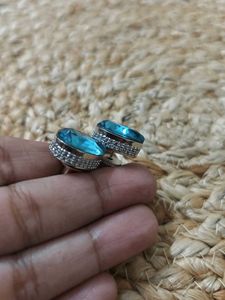 Teardrop Blue Earrings - crystals