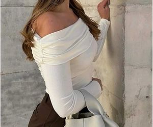 A white off shoulder top
