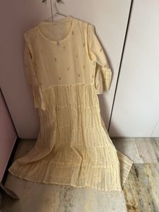 New Gold Weaved Kurta Set