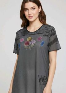 new Floral Print Casual Dress women T shirt