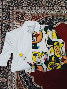 Abstract Print Long Sleeve Shirt