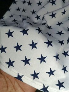 White Color Top With Little Star Design 😍