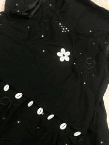 Black Embroidered Skirt Set