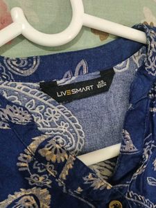 Paisley Print Blue Top