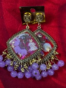 Floral Resin Drop Earrings 1 pair only
