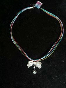Colorful Cord Bow Necklace