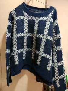Winter set -Blue Patterned Sweater + Trousers