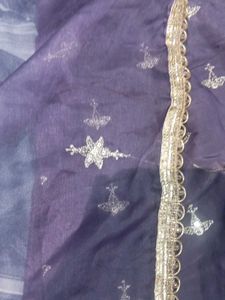 Purple Embroidered Kurta Set