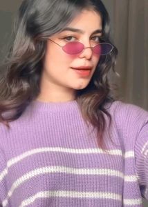 Lilac Striped Knit Sweater