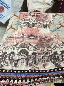 Multi Printed Top Wid Back Neck Design