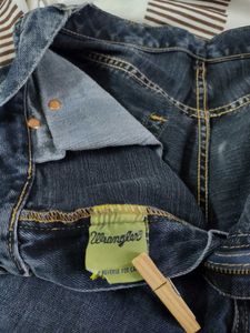 Wrangler Distress Retro Straight Grey Denim Jeans