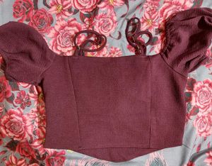 Burgundy Crop Top