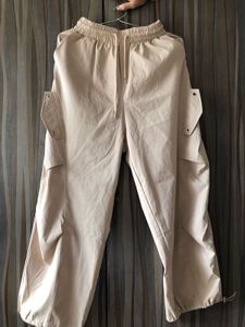 Beige Parachute Pants
