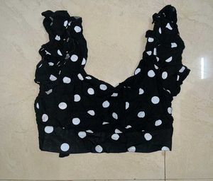Polka Dots Backless Crop Top