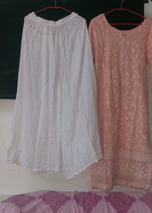 Amboidary Peach Kurta N Pyjama off White Duppata