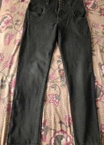 SASSAFRAS Women Black Slim Fit High-Rise Jeans