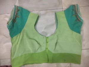 Green Ombre Beaded Saree