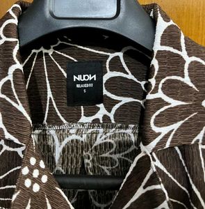 NUON WESTSIDE BROWN RELAXED FIT SHIRT SIZE S