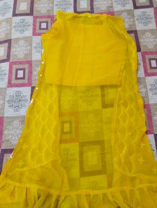 Yellow Kurta Set with shrug