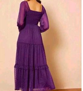 Purple Polka Dot Maxi Dress