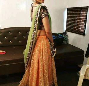 Elegant Peach Lehenga Choli Set