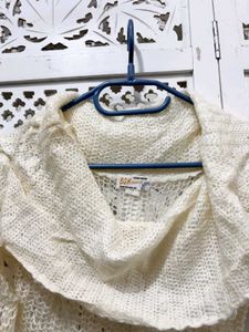 🎀Imported Ruffled Crochet Knit Sweater A