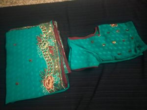 Designer Saree With Stiched Blouse