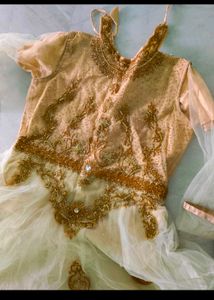 Girls&#39; Gold Embellished Dress