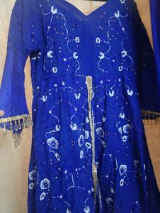 Blue Embroidered Anarkali Suit