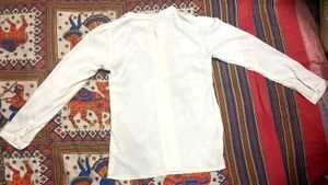 Elegant White Formal Shirt-Style Top
