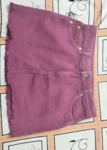 Purple Denim Mini Skirt