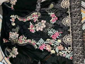 Black Floral Embroidered Pakistani Kurta Set