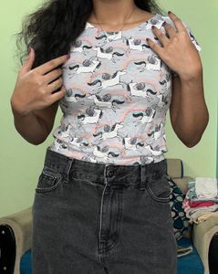 🦄 Unicorn Print Top with short sleeves