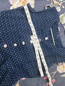 Blue Casual Check Print Dress