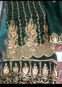 Embroidered Green Kurta Set