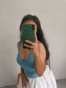 Blue Knit Tank Top