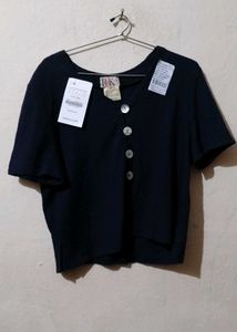 Button-Down Knit Top
