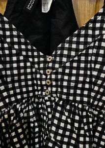 Black &amp; White Gingham Sleeveless Top
