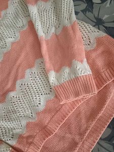 Peach &amp; White Knit Sweater