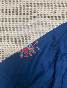 Navy Blue Embroidered Tunic