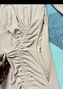 Blush Pink Ruched Bodycon Dress (ZARA)