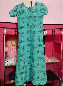Aqua &amp; Black Print Dress
