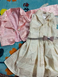 Beautiful Baby Girls Frock With Shining Jacket