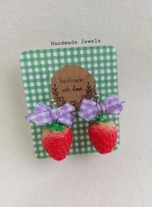 Strawberry Bow Earrings