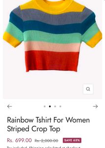 Stylish Striped Crop Top &amp; Jeans🌈🌼