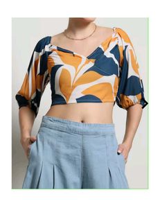 Stylish Floral Print Crop Top
