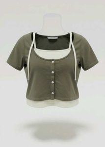 Olive Green Layered Top